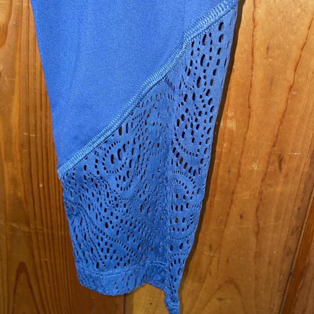PINK sports leggings PINK Sport Pants Women's Blue Pull On Leggings Lace medium - Picture 2 of 6